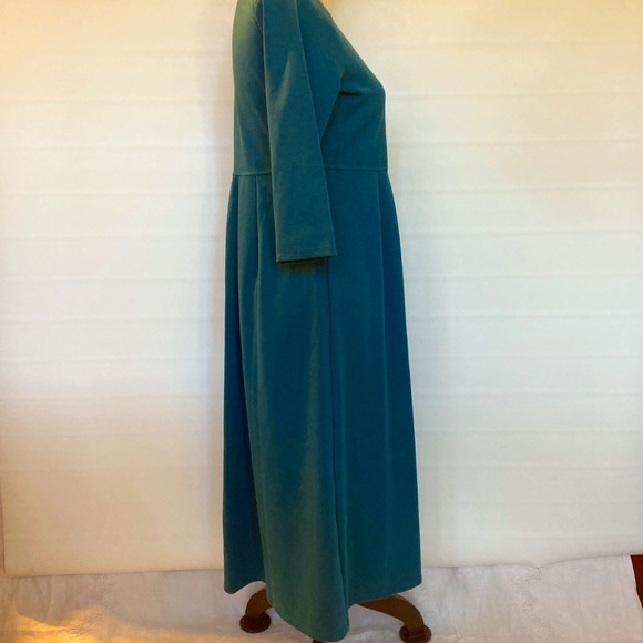 The Tog Shop jersey dress, teal 3/4 sleeve, size PS, full length - Picture 4 of 6